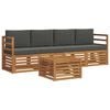 vidaXL Outdoor Sofa Set 5 pcs Natural and Anthracite Solid Acacia Wood