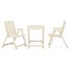vidaXL 3 Piece Folding Bistro Set Plastic White