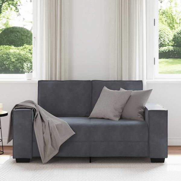 vidaXL 2-Seater Sofa Dark Grey 160x78x84 cm Velvet