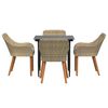vidaXL Garden Dining Set with Cushion 5 pcs Beige Poly Rattan