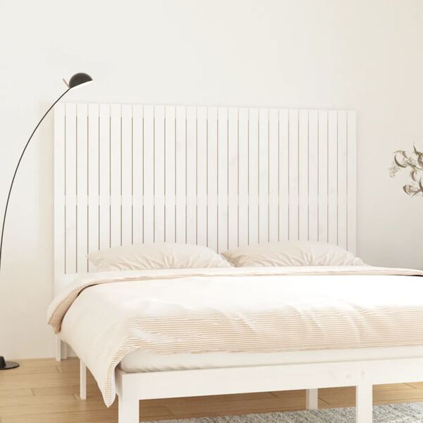 vidaXL Wall Headboard White 185x3x110 cm Solid Wood Pine