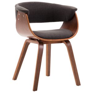 vidaXL Dining Chair Grey Bent Wood and Fabric