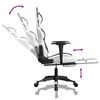 vidaXL Massage Gaming Chair with Footrest White&Black Faux Leather