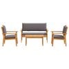 vidaXL Garden Sofa Set 4 pcs Brown 120 x 65.5 x 79 cm