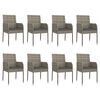 vidaXL 9 Piece Garden Dining Set with Cushions Grey Poly Rattan