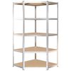 vidaXL 5-Layer Corner Shelf Silver Steel&Engineered Wood