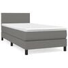 vidaXL Box Spring Bed with Mattress Dark Grey 100x200 cm Fabric