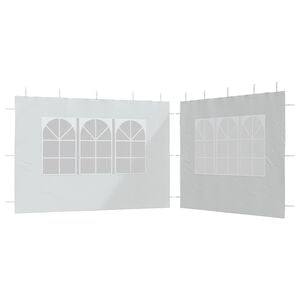 vidaXL Party Tent Sidewall 2 pcs with Window PE White