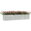 vidaXL Garden Raised Bed 400x80x77 cm Galvanized Steel Silver