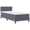 vidaXL Box Spring Bed Dark Grey and White 107 x 203 cm Fabric
