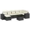 vidaXL 8 Piece Garden Sofa Set with Cushions Black Poly Rattan