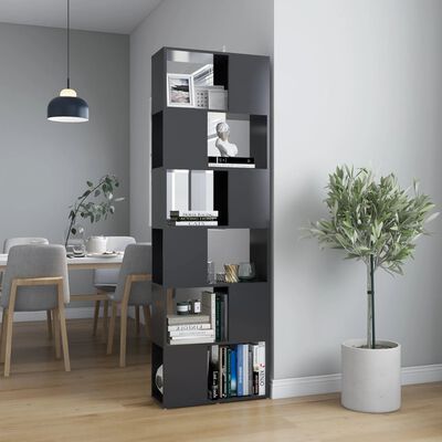 vidaXL Book Cabinet Room Divider Grey 60x24x186 cm Engineered Wood