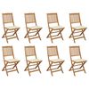 vidaXL Folding Chairs with Cushions 8 pcs Solid Acacia Wood