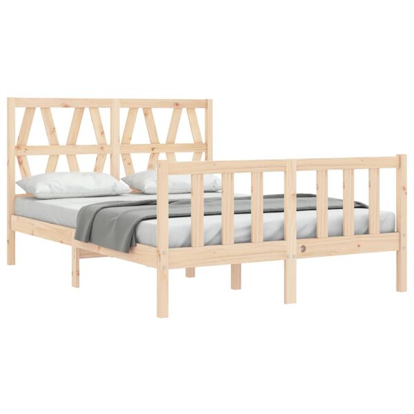 vidaXL Bed Frame without Mattress Double Solid Wood Pine