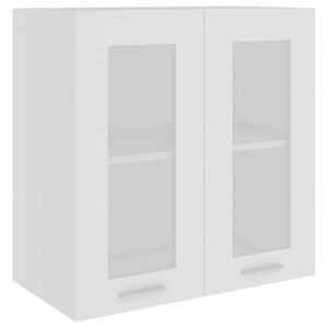 vidaXL Hanging Glass Cabinet "Lyon" White 60x31x60 cm Engineered Wood