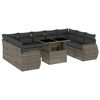 vidaXL 10 Piece Garden Sofa Set with Cushions Grey Poly Rattan