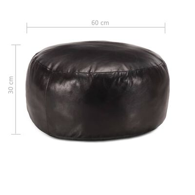 vidaXL Pouffe Black 60x30 cm Genuine Goat Leather