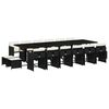 vidaXL 17 Piece Garden Dining Set with Cushions Black Poly Rattan