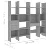 vidaXL 4 Piece Book Cabinet Set Concrete Grey Engineered Wood
