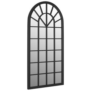 vidaXL Garden Mirror Black 90x45 cm Iron for Outdoor Use