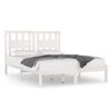 vidaXL Bed Frame without Mattress White Solid Wood Double