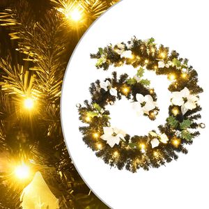 vidaXL Christmas Garland with LED Lights Black 2,7 m PVC