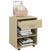 vidaXL Rolling Cabinet Sonoma Oak 46x36x59 cm Engineered Wood