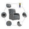 vidaXL Electric Stand up Massage Recliner Chair Grey Faux Leather