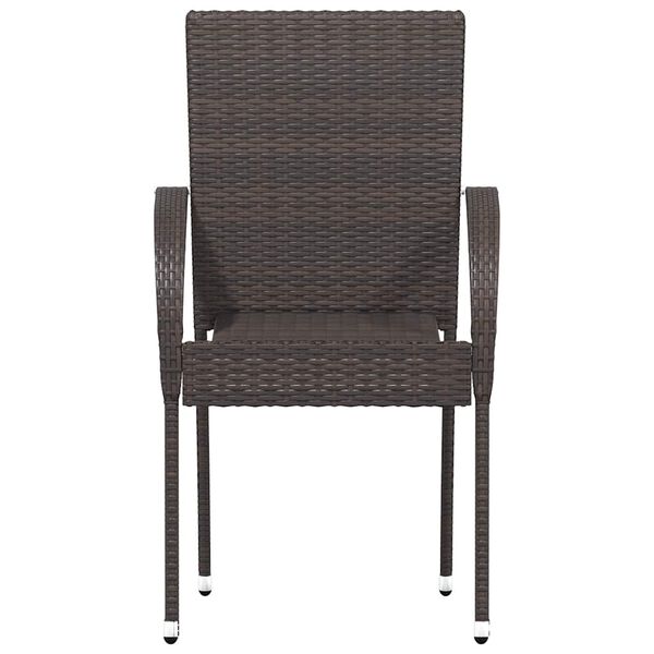vidaXL Stackable Outdoor Chairs pcs Poly Rattan Brown vidaXL