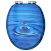 vidaXL WC Toilet Seats with Soft Close Lid 2 pcs MDF Blue Water Drop Design