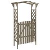 vidaXL Pergola with Gate 116x40x204 cm Grey Solid Firwood