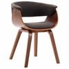 vidaXL Dining Chair Grey Bent Wood and Fabric