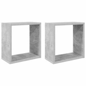 vidaXL Cube Shelf | Set of 2 | Concrete grey | Engineered wood | 30 cm