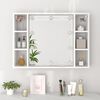 vidaXL Mirror Cabinet with LED White 76x15x55 cm