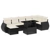 vidaXL 8 Piece Garden Sofa Set with Cushions Black Poly Rattan