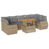 vidaXL 8 Piece Garden Sofa Set with Cushions Beige Poly Rattan
