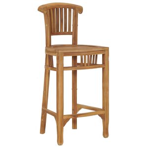 vidaXL Bar Chair | Natural Teak | Fine sanded teak hard wood | Pub height