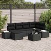 vidaXL Garden Sofa Set with Cushion 6 pcs Black Poly Rattan