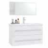 vidaXL 3 Piece Bathroom Furniture Set High Gloss White