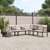 vidaXL Garden Bench Set with Cushions 4 pcs Black Powder-coated Steel
