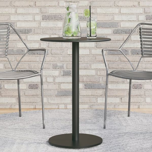 vidaXL Garden Table Round Black &Oslash;50x72 cm Steel