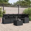 vidaXL Sofa Set with Cushion Black Polyester