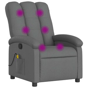 vidaXL Massage Recliner Chair | Dark Grey