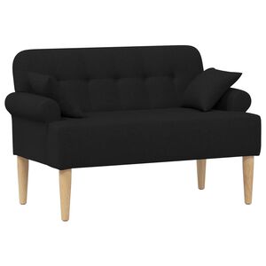 vidaXL Loveseat with Button Tufted Black 120 x 65 x 79 cm Fabric