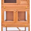 vidaXL Outdoor Rabbit Hutch Small Animal House Pet Cage 3 Layers Wood