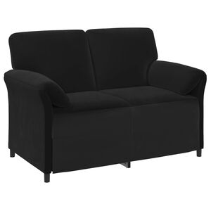 vidaXL 2-Seater Sofa Black Velvet