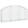 vidaXL Arched Gabion Basket 150x30x60/80 cm Galvanised Iron