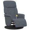 vidaXL Massage Recliner Chair with Footrest Dark Grey Velvet