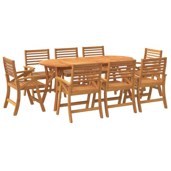 vidaXL 9 Piece Garden Dining Set Solid Wood Acacia