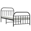 vidaXL Metal Bed Frame without Mattress with Footboard Black 107x203cm